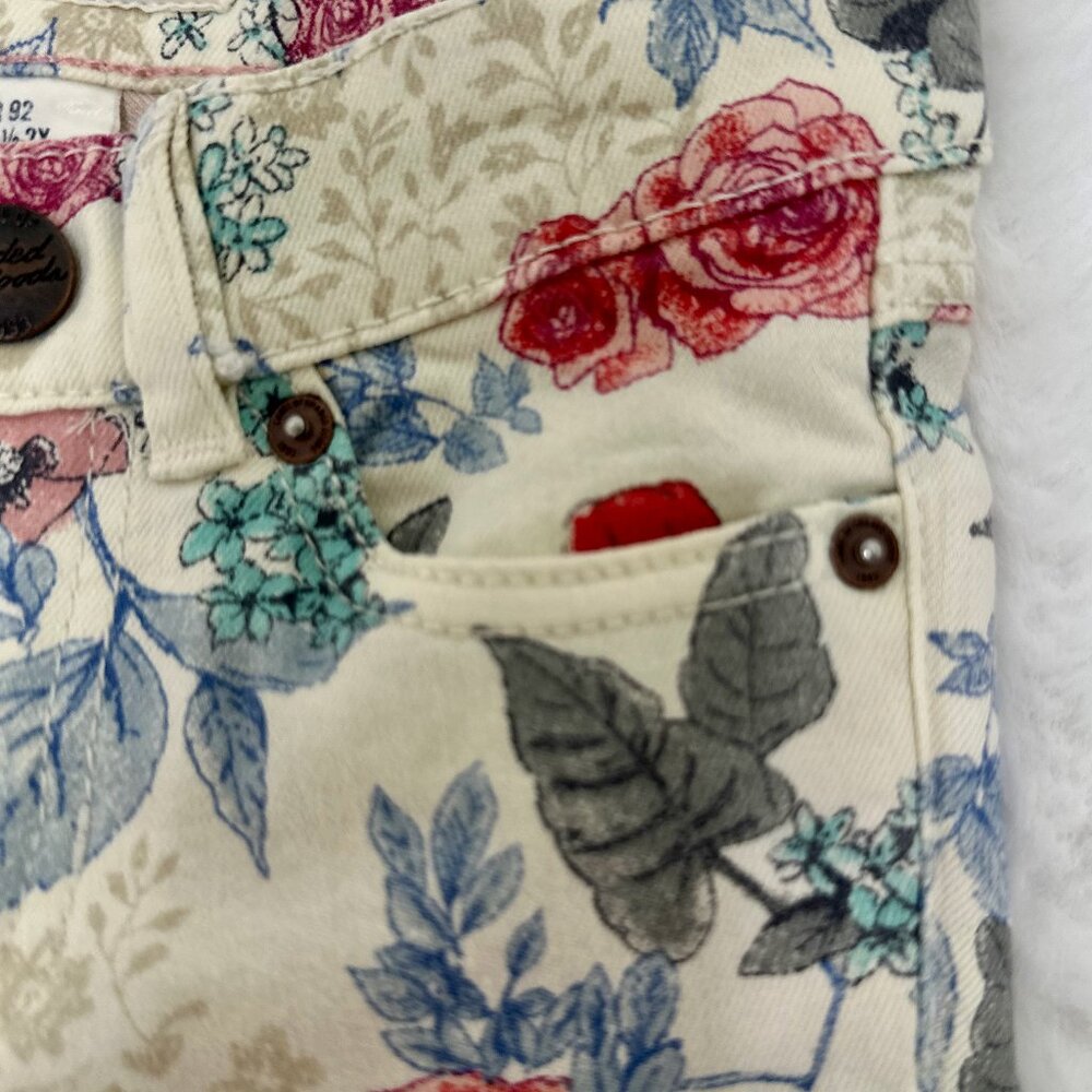 H&M Baby Floral Print Skinny Jeans – Cream Multi - Picture 4 of 11